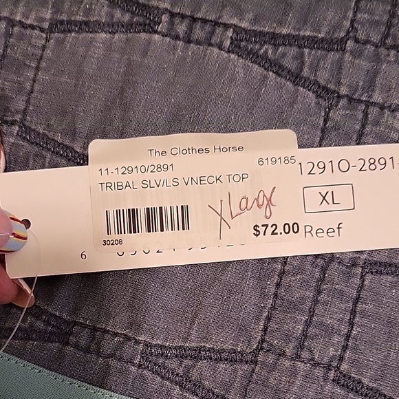 Tribal Women's V-Neck Tank Top - Aqua - Picture 6 of 6